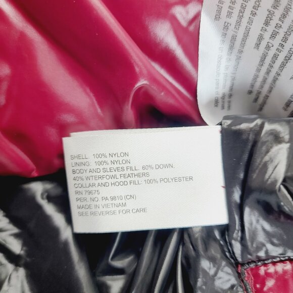 Michael Kors Women's Dark Ruby Red Hooded Padded Thermal Puffer Jacket Sz S - Picture 6 of 7